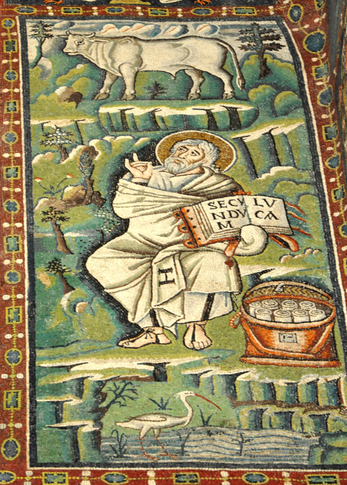 Luke and the ox at the top is the symbol of St. Luke dans images sacrée sanVitPreSancLeft.luke.oneThirdSize