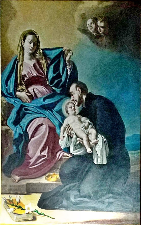 St. Cajetan Thiene with the Baby Jesus and the Madonna.